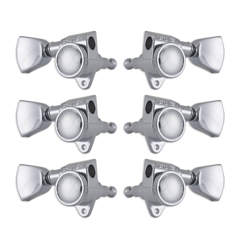 Grover 502CK Roto-Grip Locking Rotomatic Tuners, 3-Per-Side - Chrome with Keystone Buttons image 1