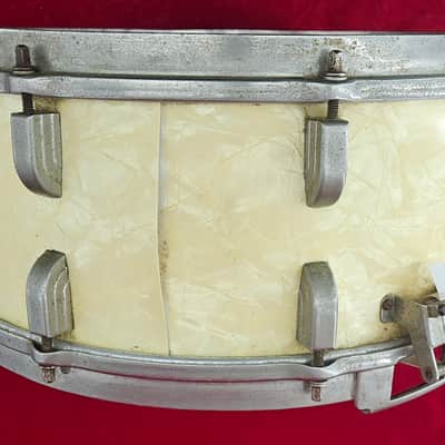 Leedy Broadway Series 14x6.5 Snare Drum 1946 - White Marine Pearl image 3