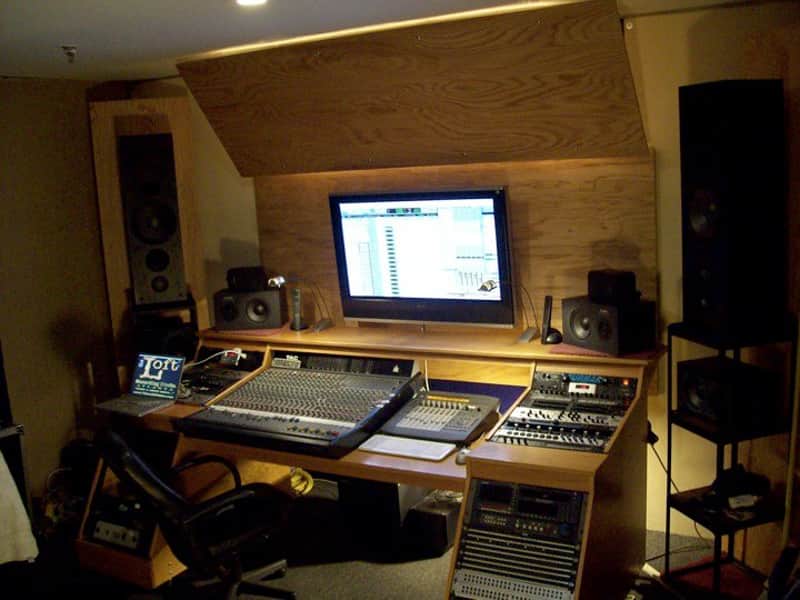 Oak Studio Desk with Racks/Patchbay/Monitor Bridge image 1