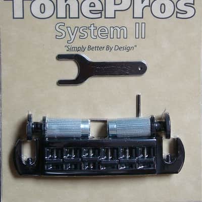 AVT2M-B TonePros (Metric Thread) Wraparound Bridge w Studs for PRS SE Black Finish image 1