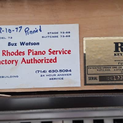 1970s Rhodes Mark I Stage 88 Electric Piano — Buz Watson Rebuild — Legs & Pedal image 2