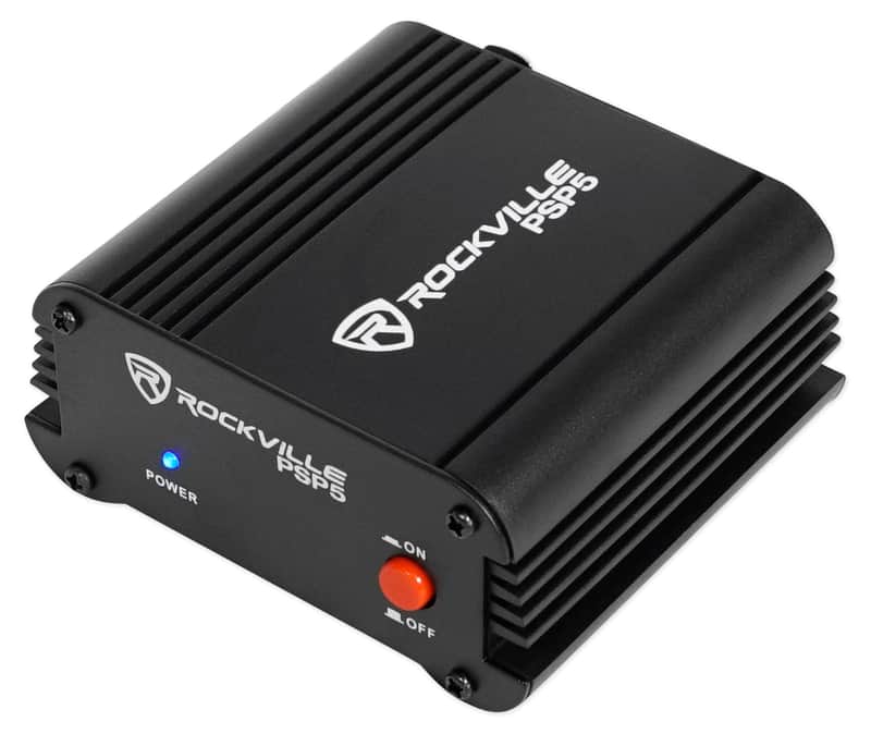 Rockville PSP5 Universal 48V Phantom Power Supply Box For Condenser Microphones image 1