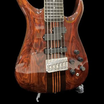 PHRED instruments Panda 6-string Shot Scale Bass 2023 - Transparent brown image 4