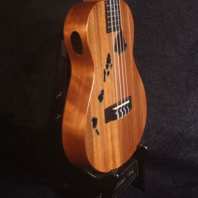 Handcrafted 5 String Tenor Ukulele, Solid Acacia, Carved Archback, The Islands Soundhole, Vine Inlay, Soft-bag, Bruce Wei UAG17-2025 image 4