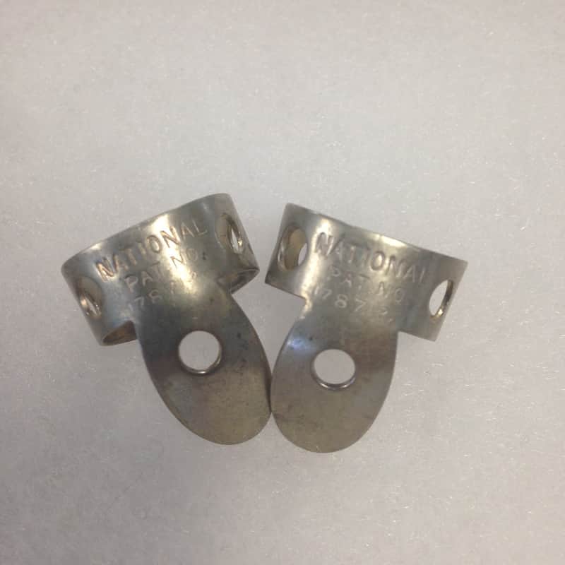 National Oval 8 Finger Pick PAIR 1940's/50s Vintage Fingerpicks Perfect Banjo/Lap Steel Picks, Rare! image 1