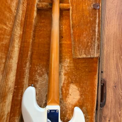 1961 Fender Jazz Bass Left-Handed Olympic White Nitro Refinish w/ Original Pickups & Case image 11