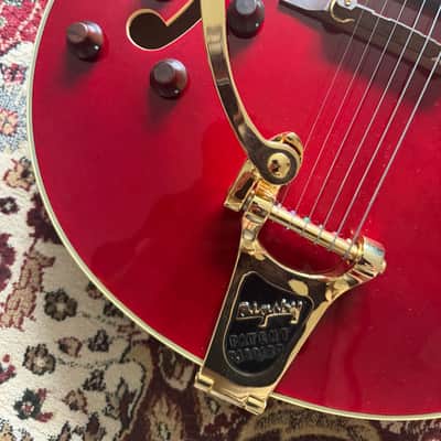 Broadway Hollowbody Left-Handed Electric Guitar – Wine Red w/ Bigsby, Grover Locking Tuners, Bone Nut + OHSC image 7