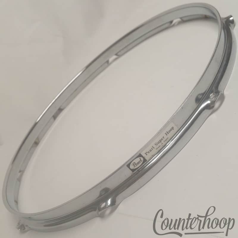 Pearl 16" Super Hoop Floor Tom/Marching Snare Drum Batter Rim 8-Lug Chrome Japan image 1