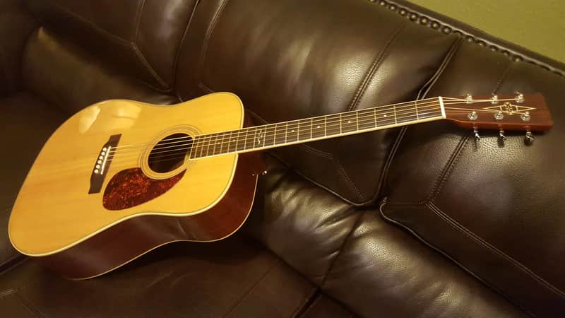 Vintage Alvarez 5022 Handmade In Japan Aged Top Acoustic Dreadnought (Martin Copy) Soft V-Neck image 1
