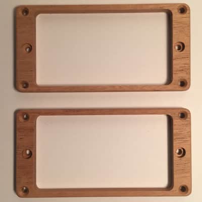 Guilford Mahogany pickup ring set for PRS guitar - Flat - Recessed Height Holes  Natural Wood image 2