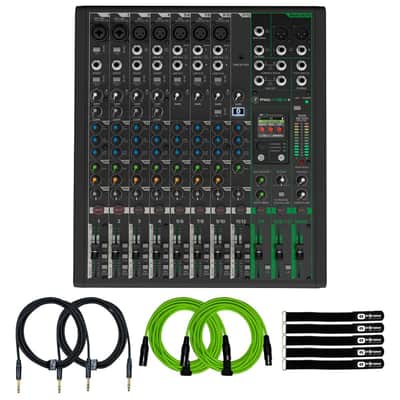 Mackie ProFX12v3+ 12-Channel Analog Enhanced FX USB Mixer w Bluetooth & Cables image 1