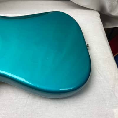 Fender PARTS Stratocaster - 1999 American Deluxe neck on 1983 Dan Smith-era Standard Strat body with Case - Transparent Teal image 21