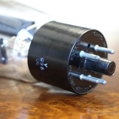 Sylvania JAN CHS 5U4G VT244 - Coke Bottle - Hanging Filament - D Getter - 1940s - Ribbed Black Plates, NOS Tube image 5