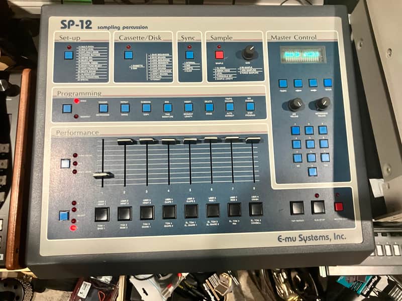 E-MU Systems SP-12 Turbo; 8-Voice Drum Sampler 1985 - 1987 - Blue