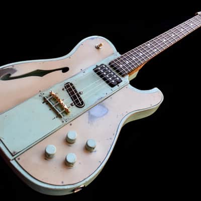 Dax&Co. Ironhorse Deluxe 2022 Aqua/Cream Guitar W/ Hardshell Case & COA! image 8