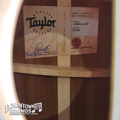 2021 Taylor 314ce Grand Auditorium Acoustic / Electric Guitar with Taylor Hard Case - Natural, 4lbs 11oz image 6