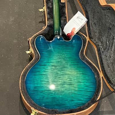 2018 Gibson Memphis ES-335 Block Figured Aquamarine image 2