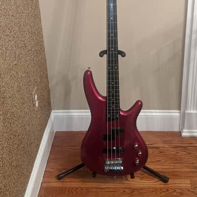 2004 Ibanez  SR300 DXF SoundGear Fretless - 4 String Bass Guitar 2004 Candy Apple Red image 6