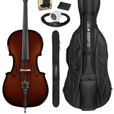Glasser Carbon Composite Acoustic Electric 5-String Cello Outfit 4/4 size 2020s Orange image 1