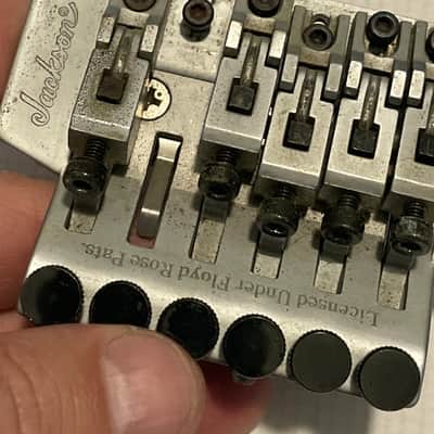 1990's Jackson Dinky Guitars JT-580LP Takeuchi Brushed Chrome Licensed Floyd Rose Tremolo Guitar Bridge For Parts image 11
