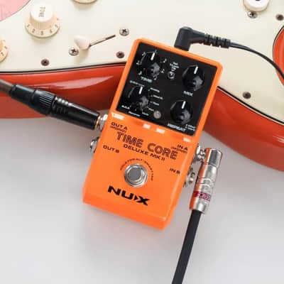 NuX Time Core Deluxe MKII Advanced Delay Effect Pedal for Electric Guitars and Bass Guitars, Orange image 2