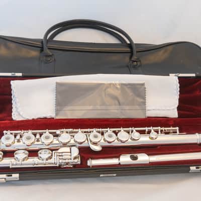 Yamaha YFL-481H All Silver Intermediate Flute *Open-hole *B-foot *Made in Japan *Overhauled New Pads image 1