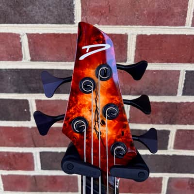 Dingwall Z3 5-String, Custom Color - Explosion Burst, Poplar Burl Top, Maple Contrast Layer, Dual Density Swamp Ash Body - Black Ceruse, Wenge Neck, Macassar Ebony Fretboard, Ghost Block Inlays, Luminlay Side Dots, Darkglass Tone Capsule w/ Toggles image 5