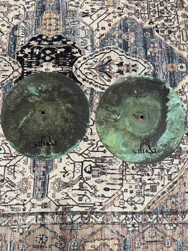 Saluda Green Goddess 14" Hi-Hat Cymbals (Pair) image 1