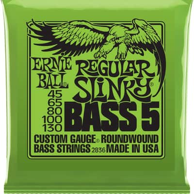 Ernie Ball 2836 Regular Slinky Nickel 5-String Bass Guitar Strings, 45-130 Long Scale image 1