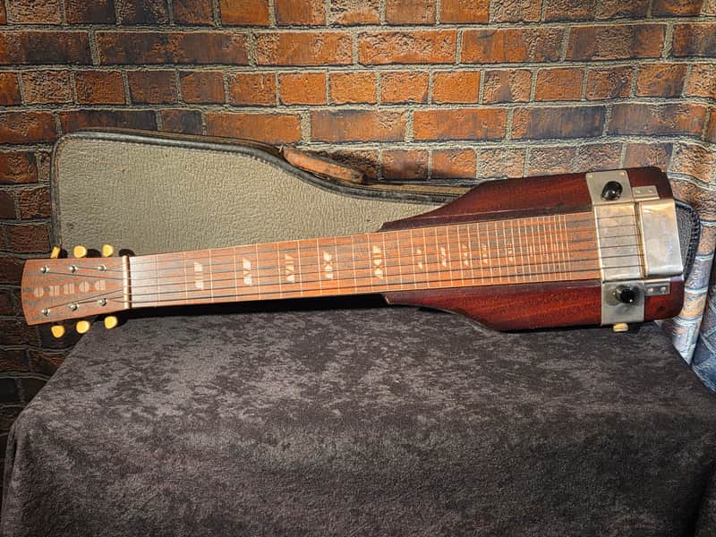 Vintage 1930s Dobro Lap Steel Electric Guitar w/ Original Chipboard Case image 1