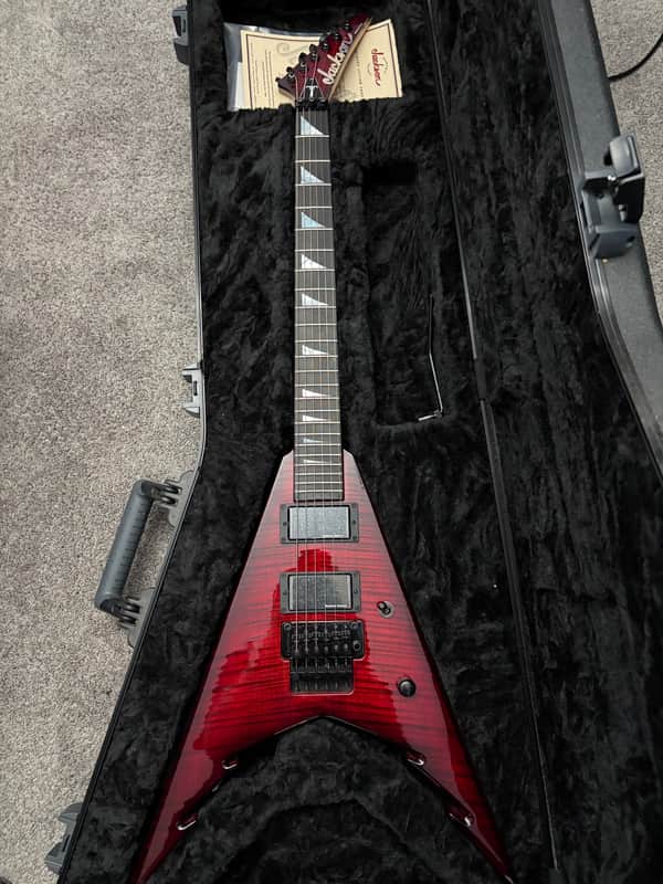 Jackson USA Series Corey Beaulieu Signature King V KV6 2013 - Present - Transparent Red Burst image 1