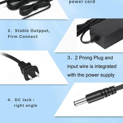 12V DC Adapter Charger Fit for Roland PSB-5U for FP-10 Digital Piano Power Supply Cord Mains PSU, 2A 6.5FT Power Supply Cord Battery Charger for Digital Piano Electronic Keyboard image 2