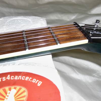 Washburn X-50 Q -Guitars4cancer- Neck-thru body, Quilted Maple Top, Trans Blue, Bound, Buzz Felten image 13