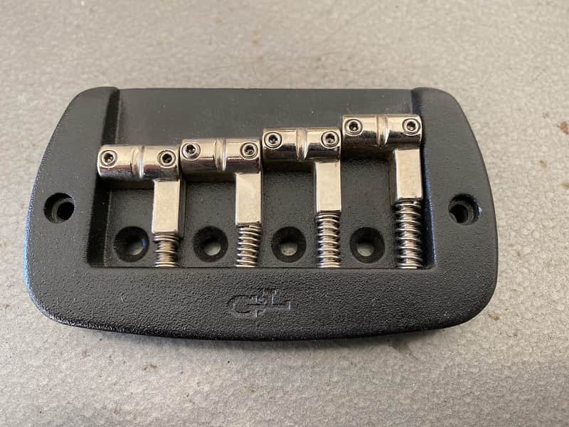 G&L 4 String Bass Bridge (Saddle Lock) Black Crinkle Powder Coat image 1