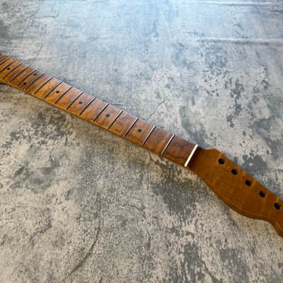 BMC Guitar Neck Tele® Telecaster® 22 Fret Roasted 3AAA Flame Maple With Maple Fingerboard Nitro Lacquer Rounded Fret Ends - 9.5 Radius TRMMF22 3A #2 image 1