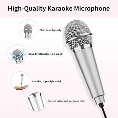 USB C Mini Karaoke Microphone for Android Phone, Laptop, Tablets Small ASMR Microphone for Voice Video Recording Singing, Vlogging, Podcasting YouTube (1 PCS Rose Golden) image 2