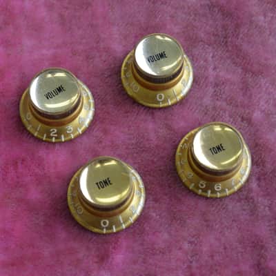 Vintage 1960s Gibson Gold Reflector Knob Set ES-335 SG Standard Custom Les Paul image 2