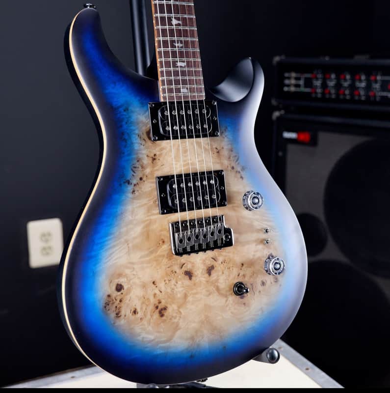 PRS SE Custom 24-08 Poplar Burl Limited Edition 2025 - Lake Blue Midnight Burst