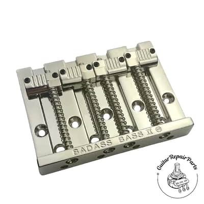 Leo Quan Badass II Hi-Mass 4 String Bass Bridge, 5-Screw Mount - Nickel