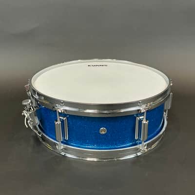 Rogers Luxor Blue Sparkle 6 Lug Snare Drum 5x14 image 4