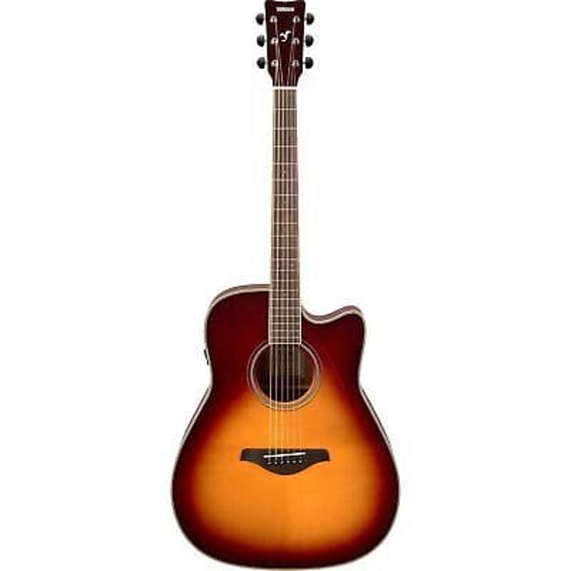 Yamaha FGC-TA BS TransAcoustic Dreadnought Cutaway Acoustic Electric Guitar image 1