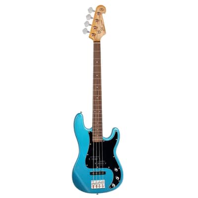 SX VTG Series Vintage PJ Style Bass Guitar | Lake Placid Blue image 2