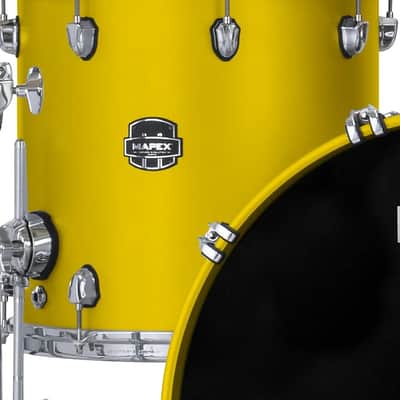 Mapex Saturn Evolution 14x12" Tuscan Yellow Lacquer w/Chrome Hardware Floor Tom w/Legs Maple-Walnut | NEW | WorldShip | Dealer image 1