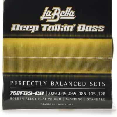 La Bella Deep Talkin' Bass Gold Flats Electric Bass Strings - 6-string