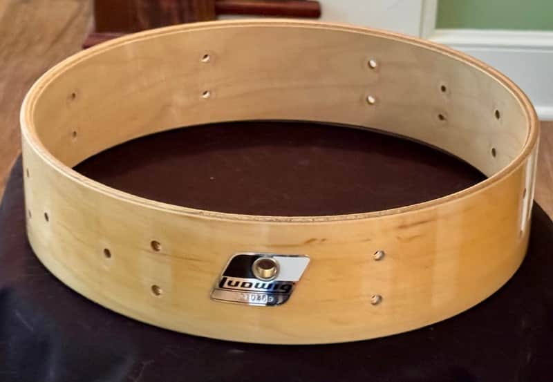 Ludwig Rocker Elite Piccolo Snare Drum SHELL Black and White Badge Maple 3 x 13" image 1