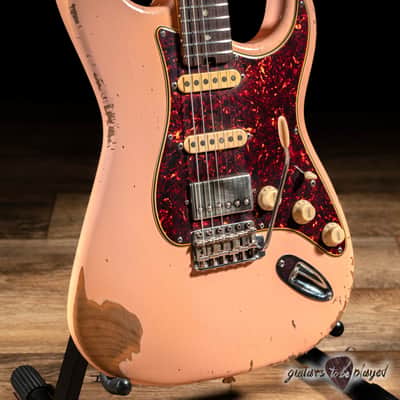 Shabat Lynx HSS Alder S-Style w/ Flame Roasted Maple & Rosewood – Shell Pink image 3
