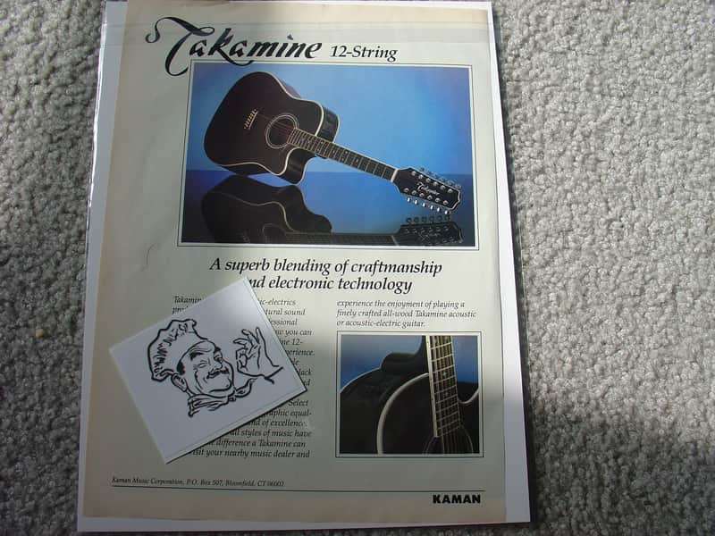 Vintage Advertisement for Takamine 12 string guitar 1980's image 1