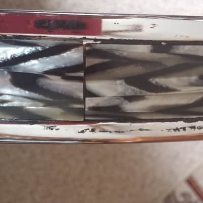 Pearl VINTAGE Japan 20" Chrome Bass DRUM Hoop Black White ONYX AGATE White TIGER RARE !!! 60s 70s image 10