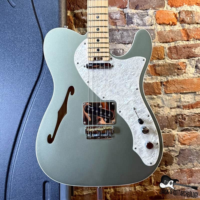 Fender American Elite Telecaster Thinline Electric Guitar w/OHSC (2020s - Satin Jade Pearl Metallic)