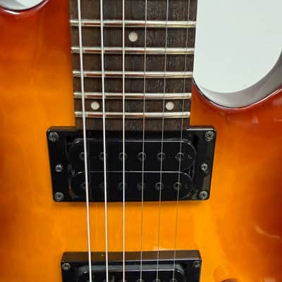 Used ESP LTD MH-100QMNT Electric Guitar Amber Sunburst image 8